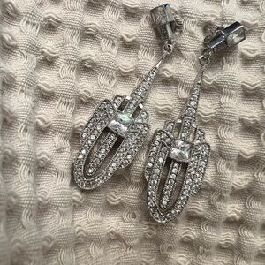 Beaut inspired Art Deco Elegant Silver Crystal Eva Drop Earrings
